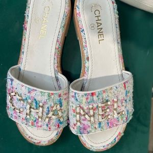 Chanel tweed sandals/ mules 2021